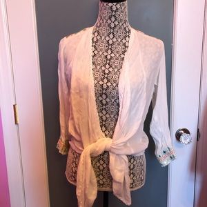 Colorful Tie Waist Wrap Top